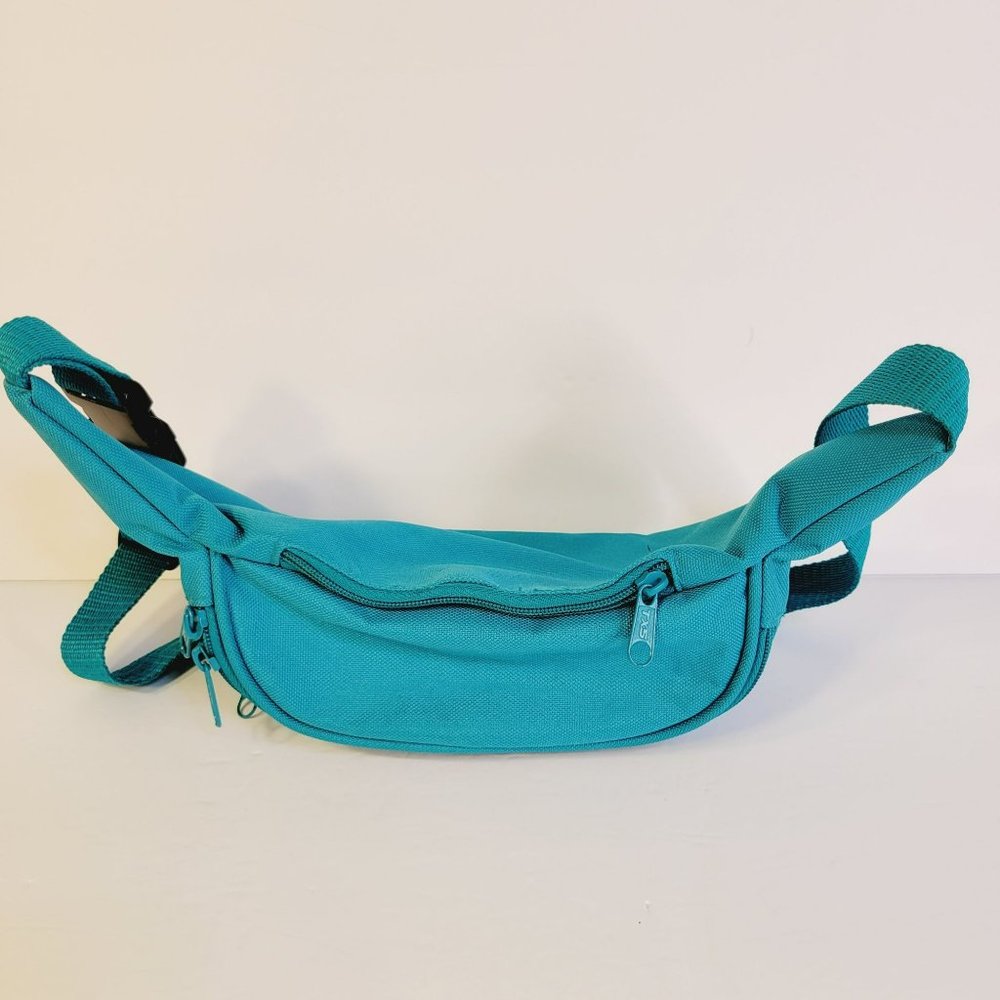 Nabisco Fanny Pack Turquoise Blue Adjustable Waist Belt Pouch Zipper Pockets - Picture 2 of 4